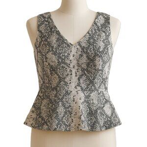 NWT VTG Y2K Femme Snake Print Peplum Top Made in Canada Size 30 Going Out Biker